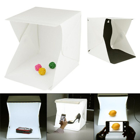 Portable 40*40CM Folding Lightbox Photography LED Light Room Photo Studio Light Tent Soft Box Backdrops For Digital DSLR Camera